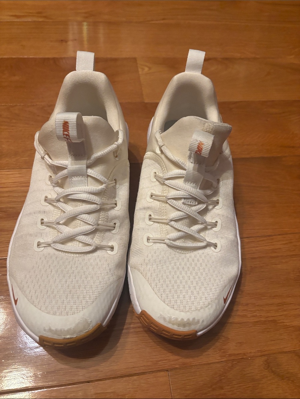 Nike Kids White Sneakers with Orange Accents